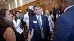 Hundreds of students attended the College’s annual Career Fair looking to connect with employers for internship and job opportunities. Hosted by the Office of Career Services, the event featured numerous alumni who serve as representatives for their companies.